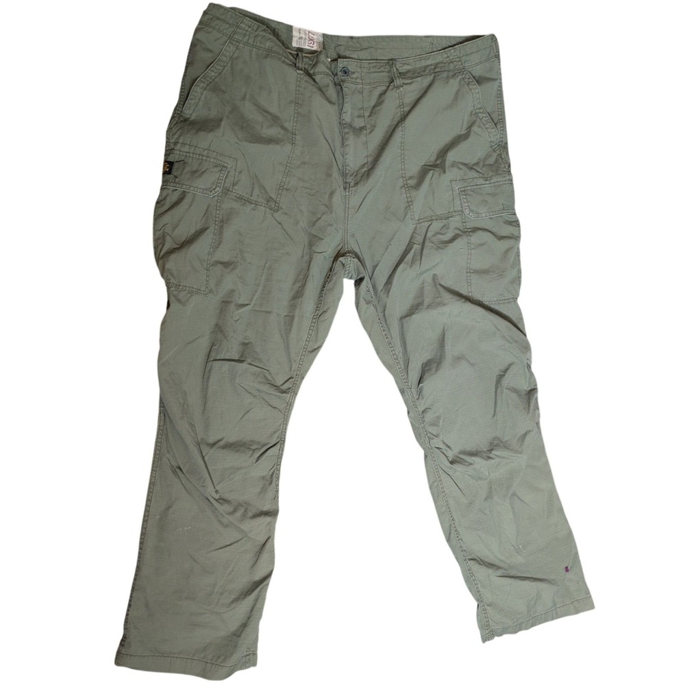 90s Polo Jeans Co Y2K Baggy Olive Green Cargo Pants 48x34 Skater Grunge